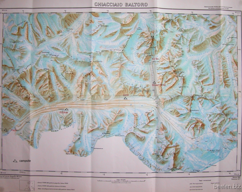 073_Payu-Baltoro Map Italian map of the Baltoro region, with our camp-sites.