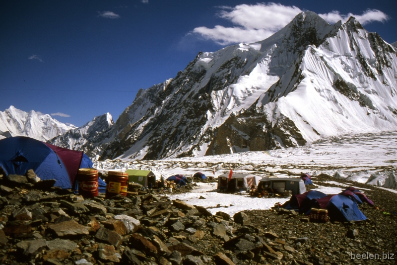 123_Basecamp Doksam Peak View from basecamp to Doksam Peak over Savoia Glacier (at the right).