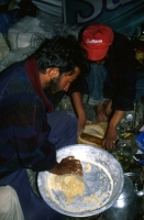 135_Basecamp Kerim+Djan Karim (left) was the Hunza-cook and Jann his first assistant.
121_Basecamp TENT.jpg=Our VERY BIG meeting tent.
In front the canal for draining the melting snow.